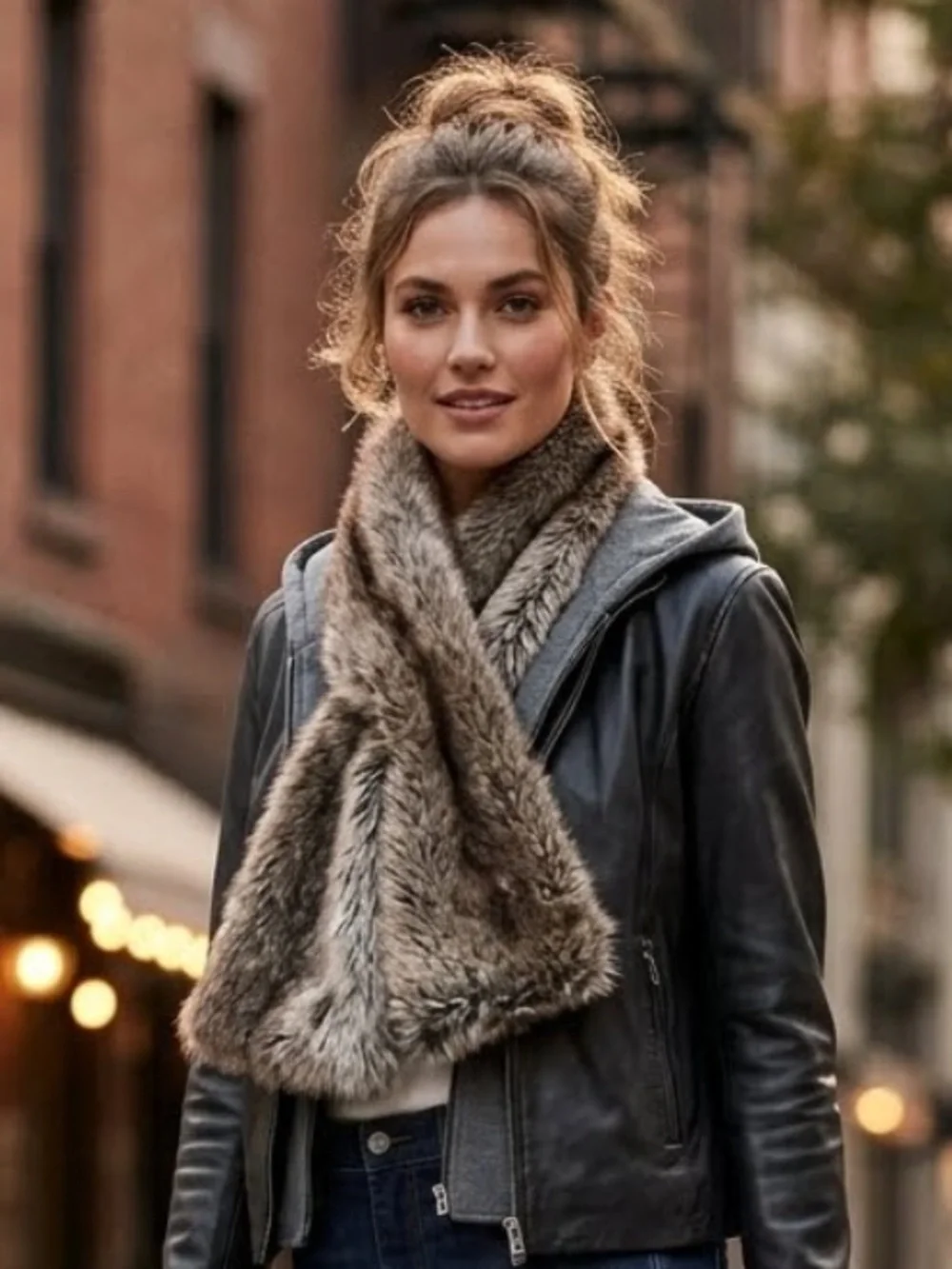 Luxurious Plush Faux Fur Scarf Wrap Scandinavian Mobwife Cozy Lined One Size